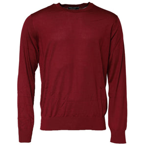 Dolce &amp; Gabbana Maroon Cashmere Crew Neck Sweatshirt Sweater