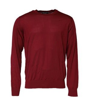 Suéter tipo sudadera con cuello redondo de cachemira color granate de Dolce &amp; Gabbana