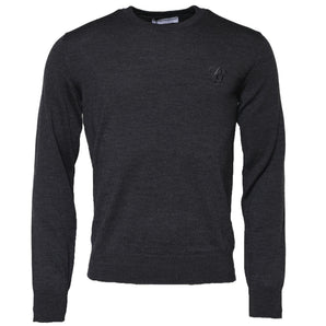 Dolce &amp; Gabbana Dark Gray Wool Crew Neck Sweatshirt Sweater