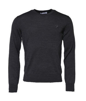 Sudadera Dolce &amp; Gabbana de lana gris oscuro con cuello redondo