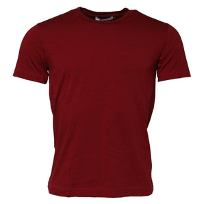 Dolce & Gabbana Dark Red Men Crew Neck Short Sleeve T-shirt