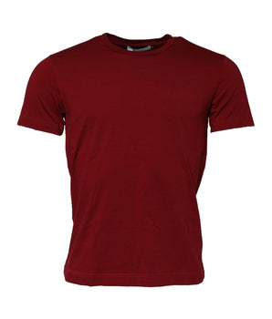 Dolce &amp; Gabbana Dark Red Men Crew Neck Short Sleeve T-shirt
