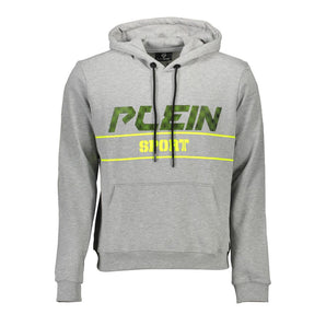 Plein Sport Gray Cotton Men Hooded Sweatshirt