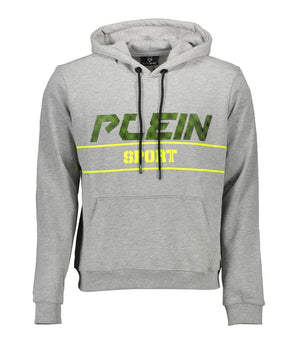 Men's Plein Sport Gray Cotton Hooded Sweater