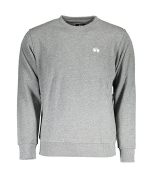 La Martina Gray Cotton Men Sweater