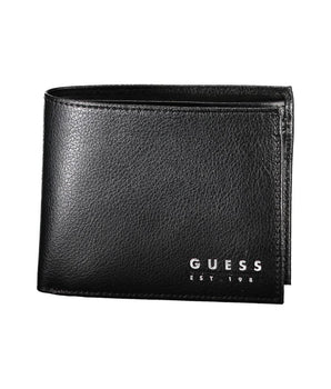 Guess Jeans Chic Black Leather Dual-Compartment Wallet