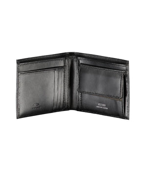 Guess Jeans Chic Black Leather Dual-Compartment Wallet