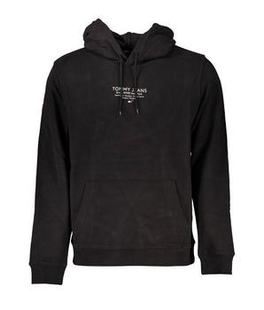 Tommy Hilfiger Black Cotton Men Sweater with Hood