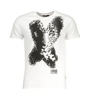 Cavalli Class White Cotton T-Shirt