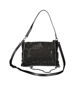 Mario Valentino Black Polyester Womens Handbag with Rhinestone Detail