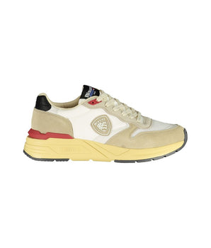 Blauer Beige Polyester Men Sneaker