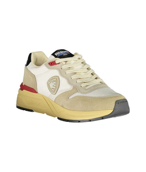 Blauer Beige Polyester Men Sneaker