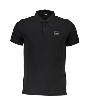 Cavalli Class Black Cotton Men Polo Shirt