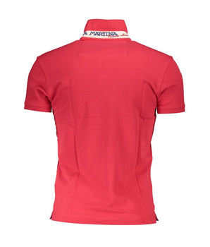 La Martina Red Cotton Men Polo Shirt