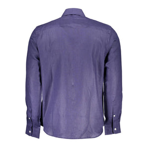 North Sails Blue Linen Men Shirt