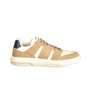 Tommy Hilfiger Beige Leather Men Sneaker