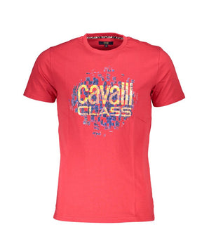 Cavalli Class Red Cotton Men T-Shirt