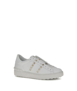 Valentino Garavani White Calf Leather Bos Taurus Low Top Sneakers