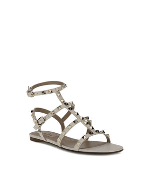 Valentino Garavani White Calf Leather Bos Taurus Sandals