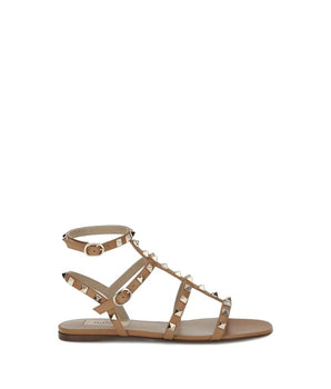 Valentino Garavani Beige Calf Leather Bos Taurus Sandals