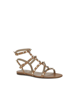 Valentino Garavani Beige Calf Leather Bos Taurus Sandals