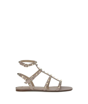 Valentino Garavani Gray Calf Leather Bos Taurus Sandals