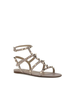 Valentino Garavani Gray Calf Leather Bos Taurus Sandals