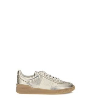 Valentino Garavani Gold Calf Leather Bos Taurus Low Top Sneakers