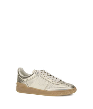 Valentino Garavani Gold Calf Leather Bos Taurus Low Top Sneakers