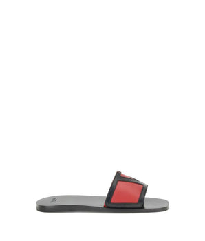 Valentino Garavani Red Calf Leather Bos Taurus Sandals