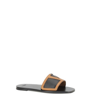 Valentino Garavani Black Calf Leather Bos Taurus Sandals