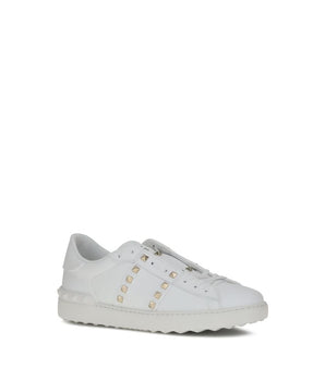 Valentino Garavani White Calf Leather Bos Taurus Low Top Sneakers