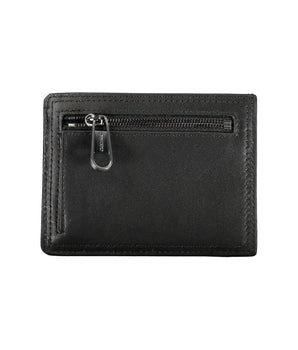 Calvin Klein Sleek Black Leather Coin Purse with Card Holder