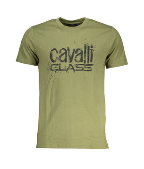 Cavalli Class Green Cotton T-Shirt