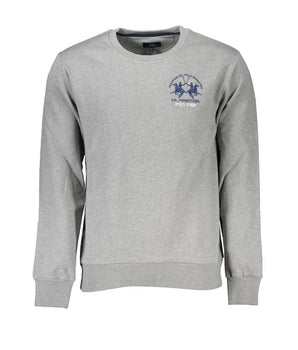 La Martina Gray Cotton Men Sweatshirt