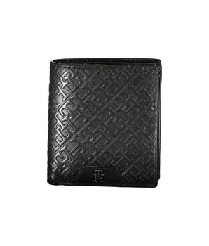 Tommy Hilfiger Sleek Black Leather Dual-Compartment Wallet