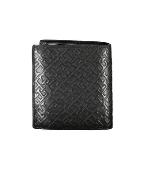 Tommy Hilfiger Sleek Black Leather Dual-Compartment Wallet
