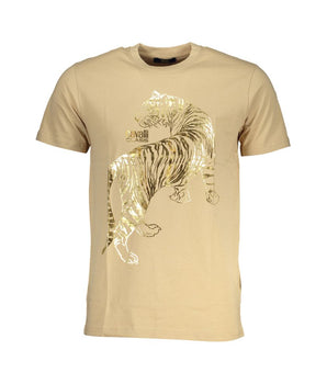 Cavalli Class Beige Cotton T-Shirt
