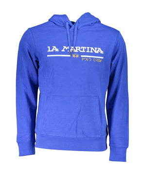 La Martina Blue Cotton Men Sweater