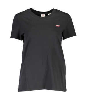 Levi's Black Cotton Women T-Shirt