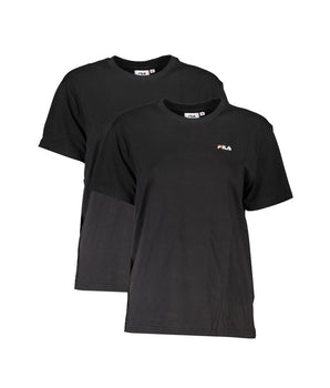 Fila Black Cotton Women T-Shirt