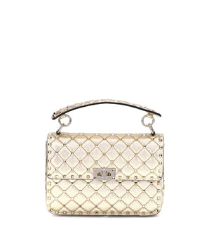 Valentino Garavani Gold Calf Leather Bos Taurus Shoulder Bag