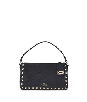 Valentino Garavani Black Calf Leather Bos Taurus Shoulder Bag