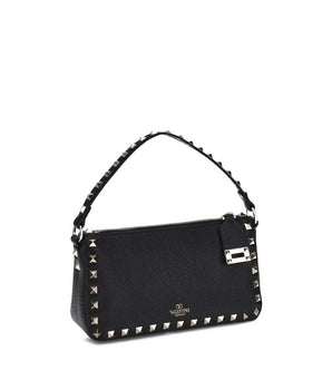 Valentino Garavani Black Calf Leather Bos Taurus Shoulder Bag