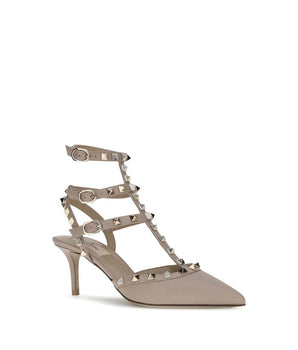 Valentino Garavani Gray Calf Leather Bos Taurus High Heel Pumps