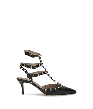 Valentino Garavani Black Calf Leather Bos Taurus High Heel Pumps