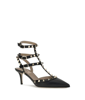 Valentino Garavani Black Calf Leather Bos Taurus High Heel Pumps