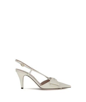 Valentino Garavani White Calf Leather Bos Taurus High Heel Pumps