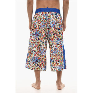 Dsquared² Maxi Swim Shorts With Floral Print
