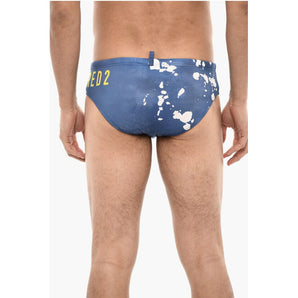 Dsquared² Slip Swimsuit With Splatter Motif